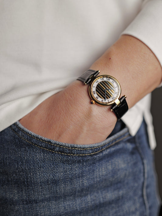 Cartier Vendôme Vermeil Trinity Dial LM Ref. 590003 (circa 1990s)