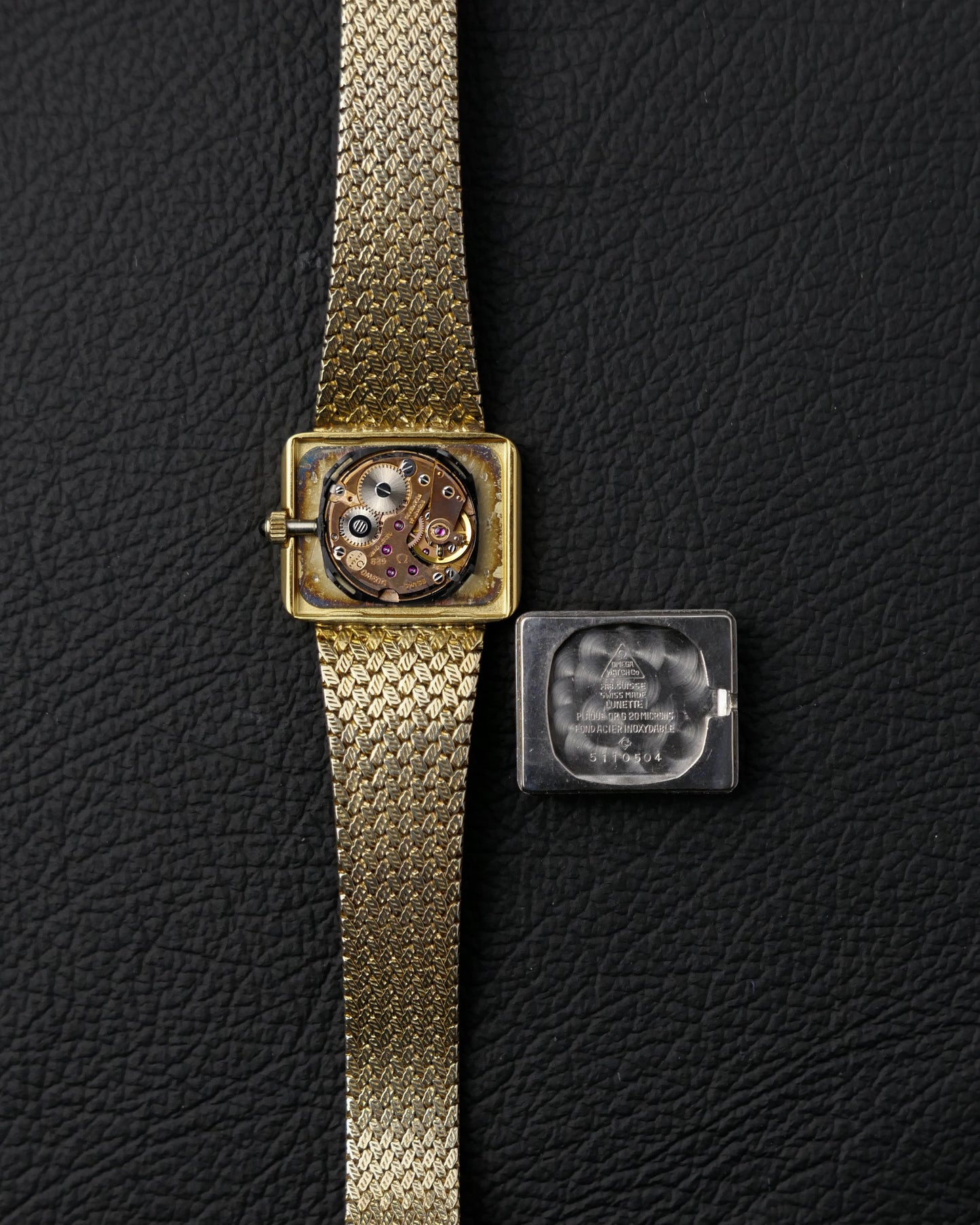 Omega De Ville Engraved “TV” Case Woven Bracelet Ref. 511.0504 (circa 1978)
