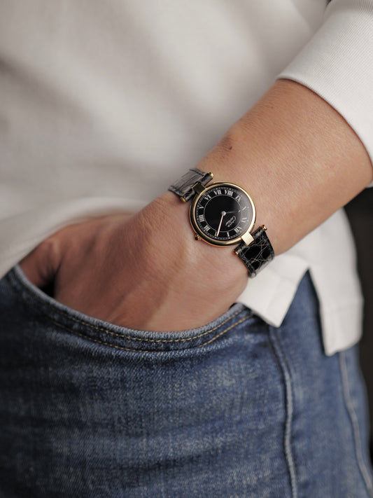 Cartier Vendôme Vermeil “Tuxedo Dial” LM Ref. 590003 (circa 1990s)