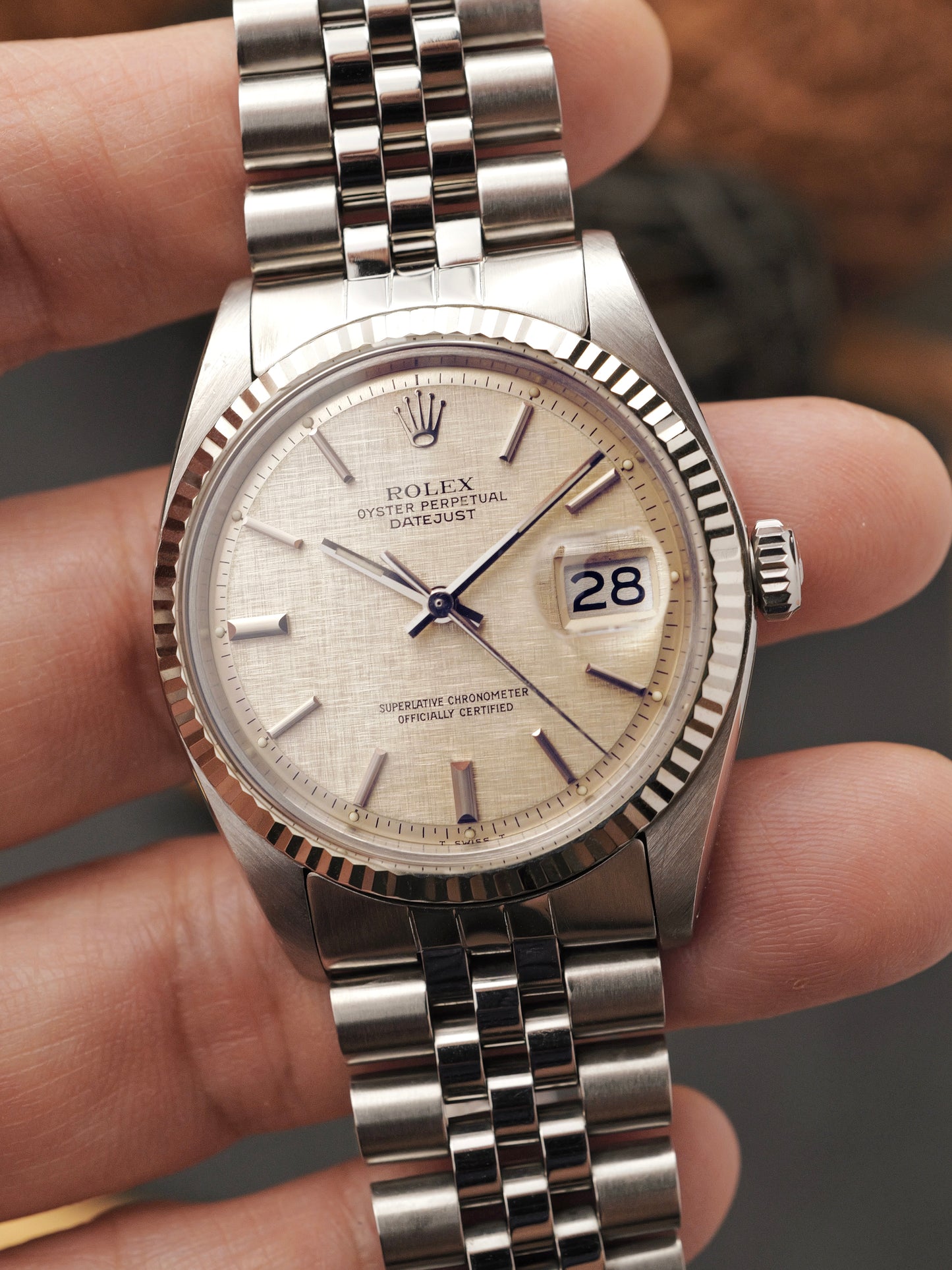 Rolex Datejust “Linen Dial” Ref. 1601 (circa 1976)