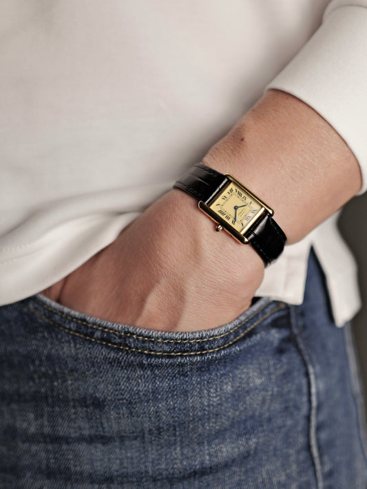 Cartier Must de Cartier Tank Vermeil “Lemon Roman” SM Ref. 366001 (circa 1970s)