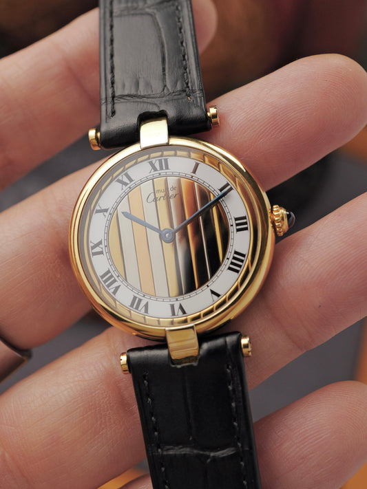 Cartier Vendôme Vermeil Trinity Dial LM Ref. 590003 (circa 1990s)