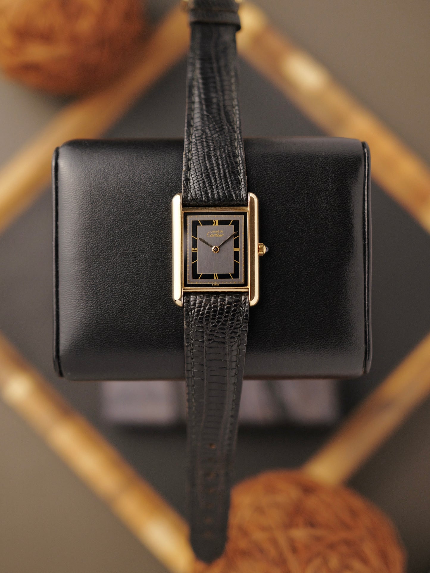 Cartier Must de Cartier Tank Vermeil “Slate Art Deco Dial” LM Ref. 590005 (circa 1990s)
