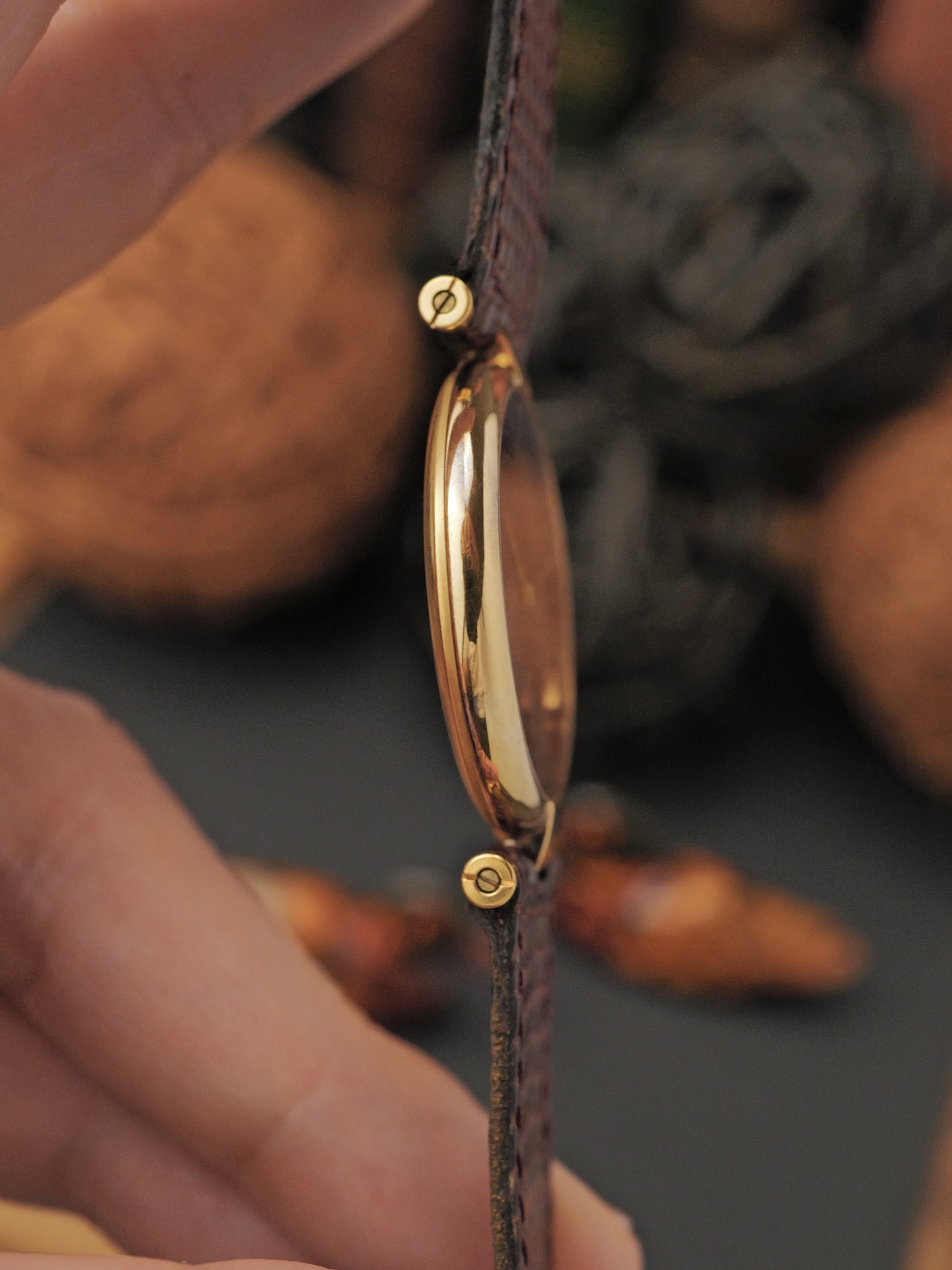 Cartier Vendôme Vermeil Burgundy Dial LM Ref. 1708 (circa 1980s)