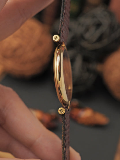 Cartier Vendôme Vermeil Burgundy Dial LM Ref. 1708 (circa 1980s)