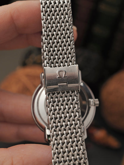 Omega De Ville “Eggshell Roman” Dial w/ Woven Bracelet Ref. 111.077 (circa 1970)