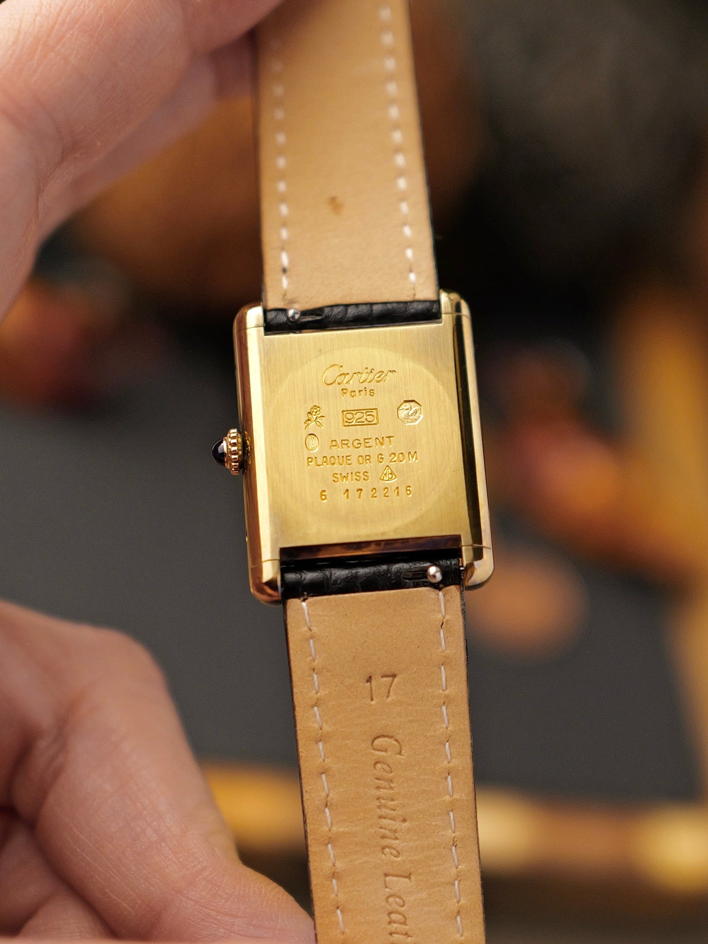 Cartier “Must de Cartier” Tank Vermeil FULL SET Tuxedo Dial Manual LM (circa 1980s)