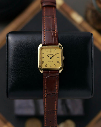Omega De Ville “Cushion Square” Brushed Golden Dial Ref. 511.0502 (circa 1977)