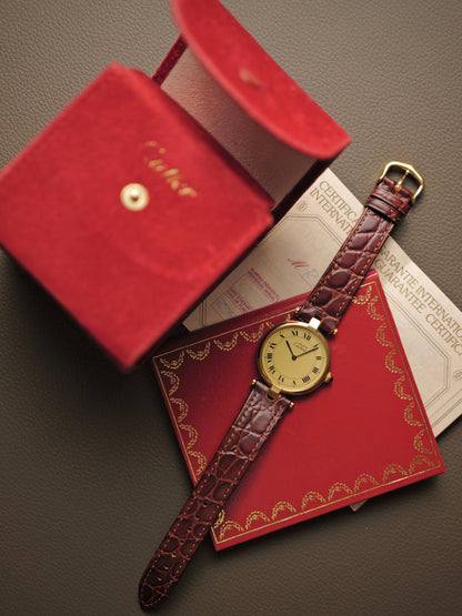 Cartier Vendôme Vermeil “Lemon Roman” Dial Box & Papers Ref. 590003 (circa 1999)