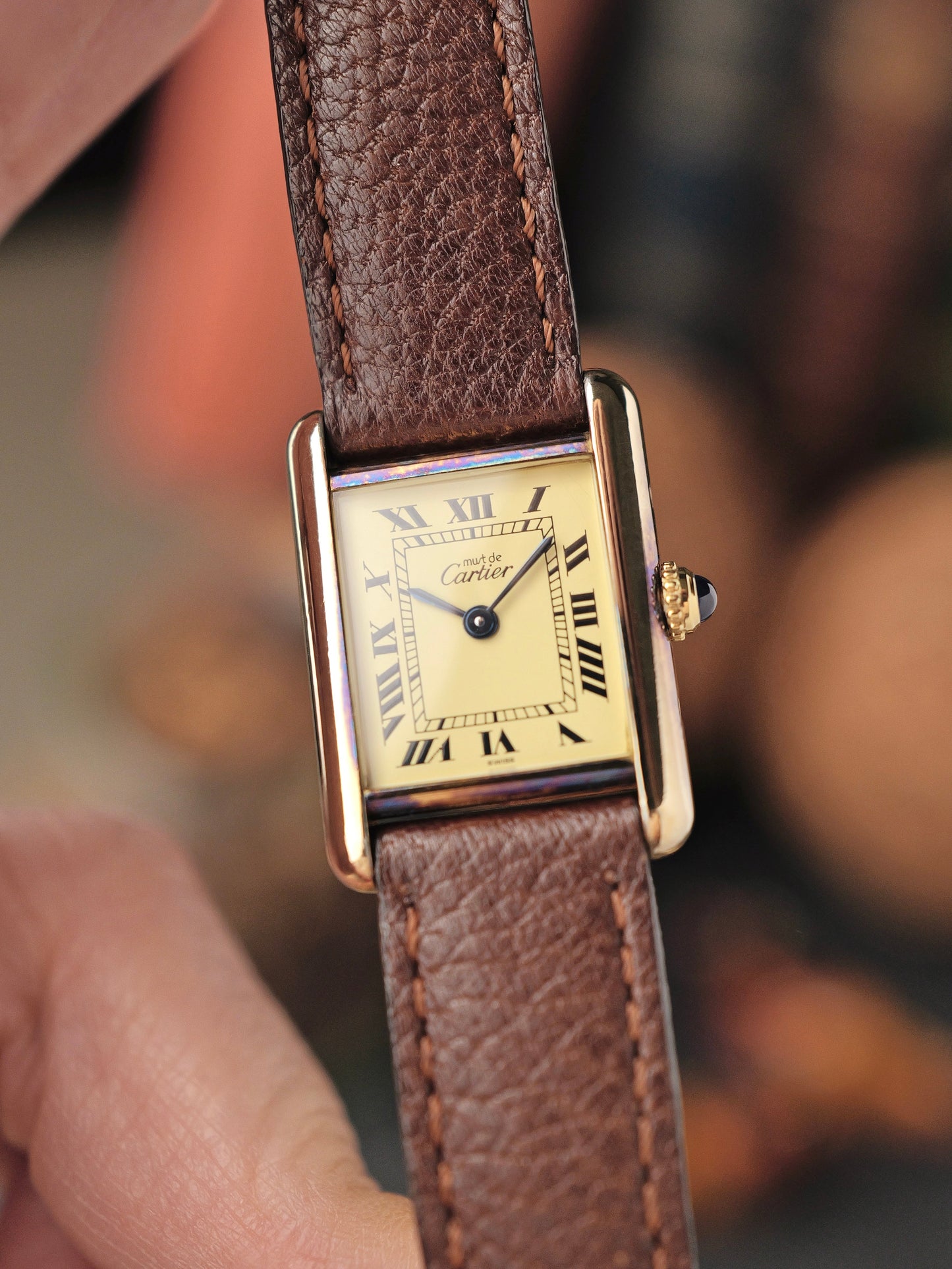 Cartier Must de Cartier Tank Vermeil “Lemon Roman” SM Ref. 71615 (circa 1970s)