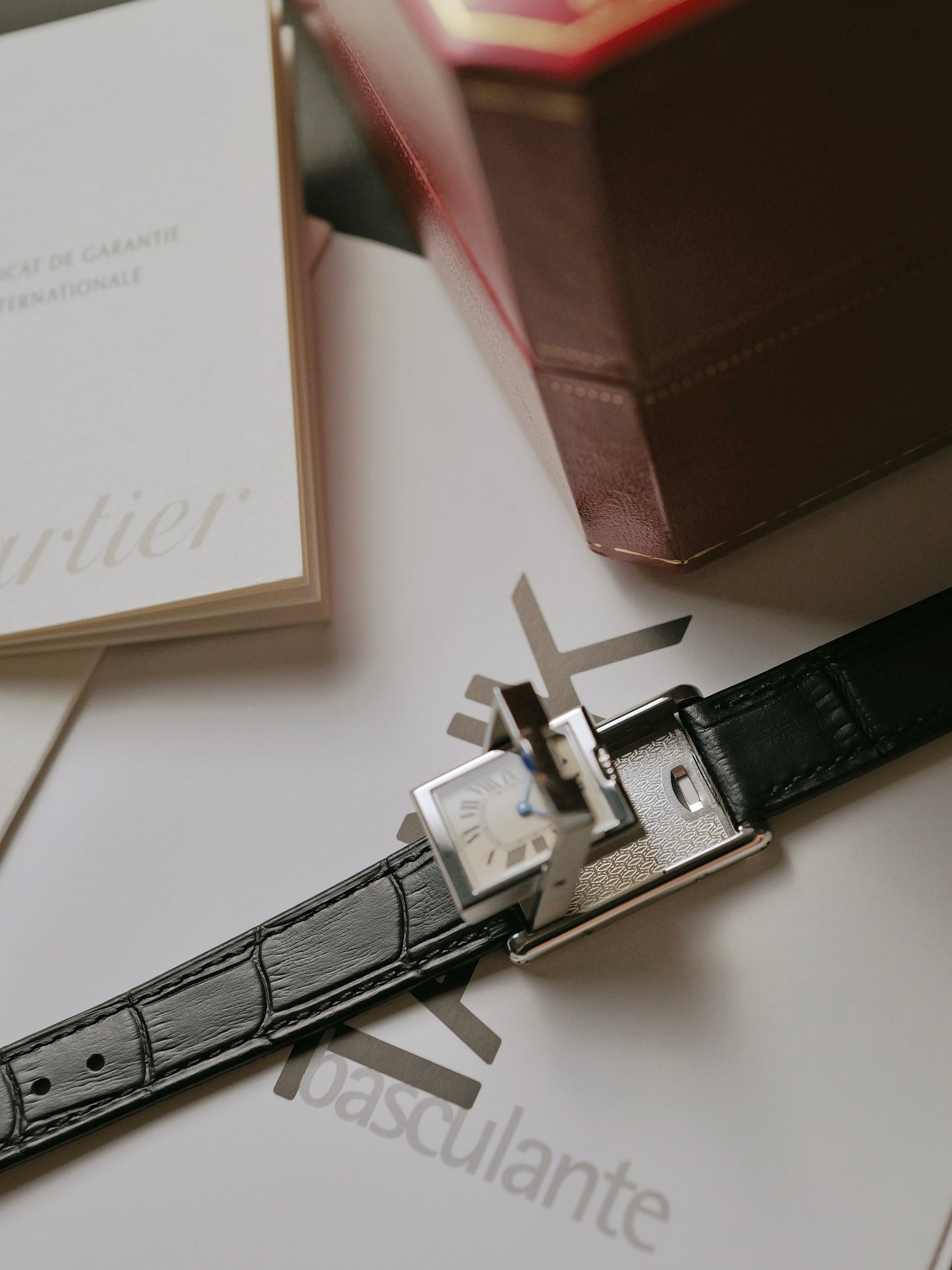 Cartier Tank Basculante SM FULL SET Box & Papers Ref. 2386 (circa 1999)