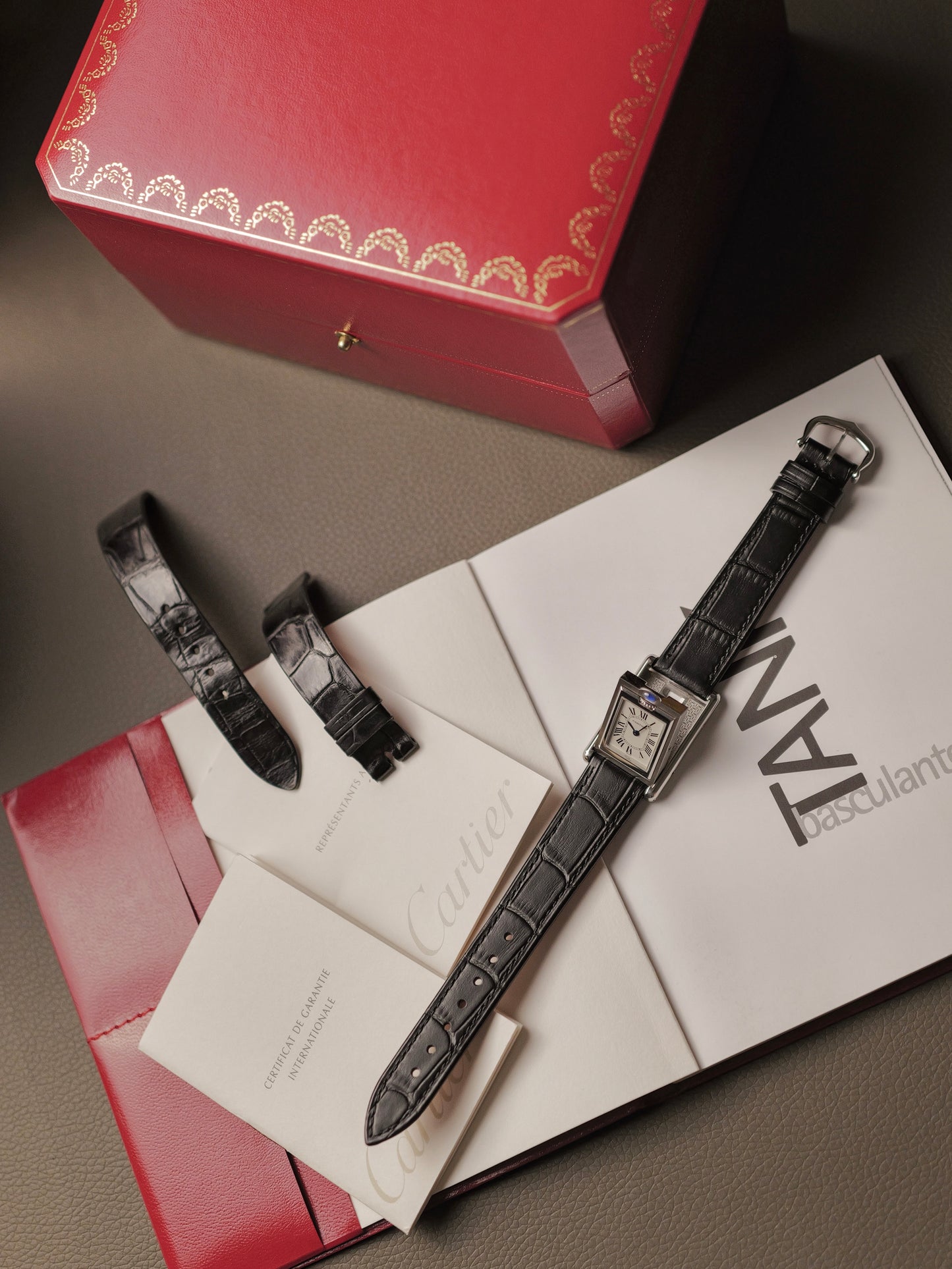Cartier Tank Basculante SM FULL SET Box & Papers Ref. 2386 (circa 1999)