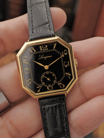 Longines Octagon Wire Lugs “Black Breguet” Ultra Rare FULL SET Ref. 5097 (circa 1970s)