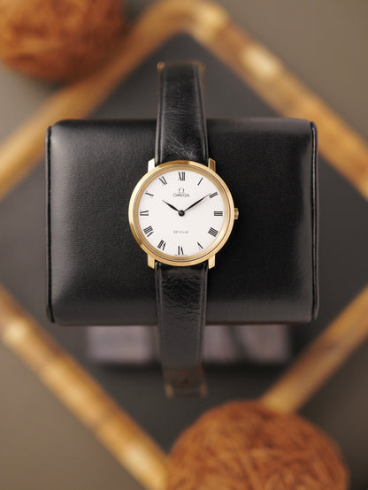 Omega De Ville “Calatrava” White Roman Lacquer Dial w/ Box Ref. 111.077 (circa 1974)