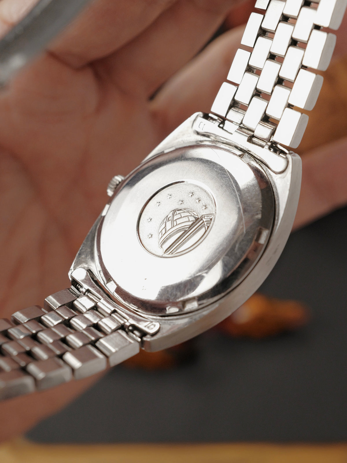 Omega Constellation C Steel Date “Creamy Silver Sunburst” Brick Bracelet Ref. 168.027 (circa 1969)