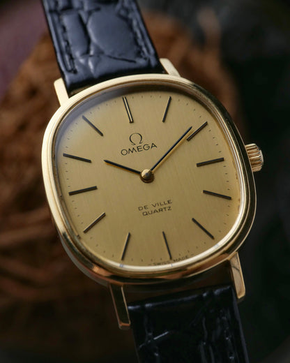 Omega De Ville “Ellipse” Brushed Golden Dial Travel Watch Ref. 191.0046 (circa 1980s)