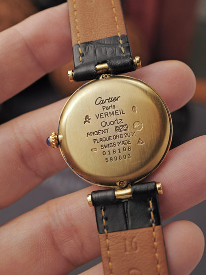 Cartier Vendôme Vermeil Trinity Dial LM Ref. 590003 (circa 1990s)