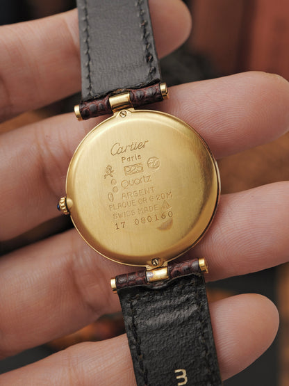 Cartier Vendôme Vermeil Burgundy Dial LM Ref. 1708 (circa 1980s)