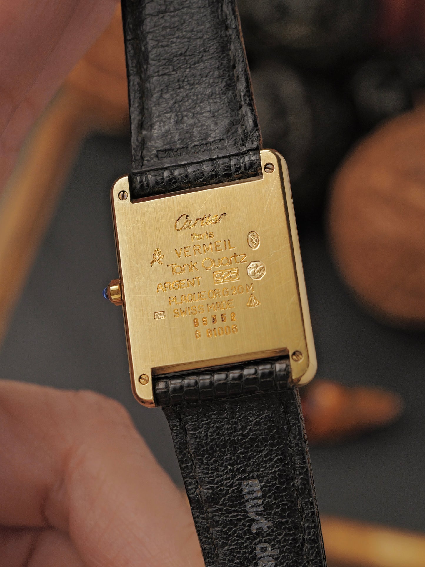 Cartier Must de Cartier Tank Vermeil “Slate Art Deco Dial” LM Ref. 590005 (circa 1990s)