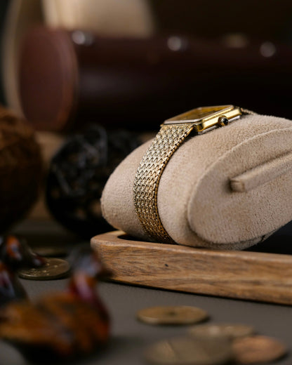 Omega De Ville Engraved “TV” Case Woven Bracelet Ref. 511.0504 (circa 1978)