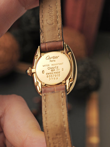 Cartier Baignoire Eggshell Roman Dial SM w/ Box & Cartier Service Papers Ref. 8057910 (circa 1990s)