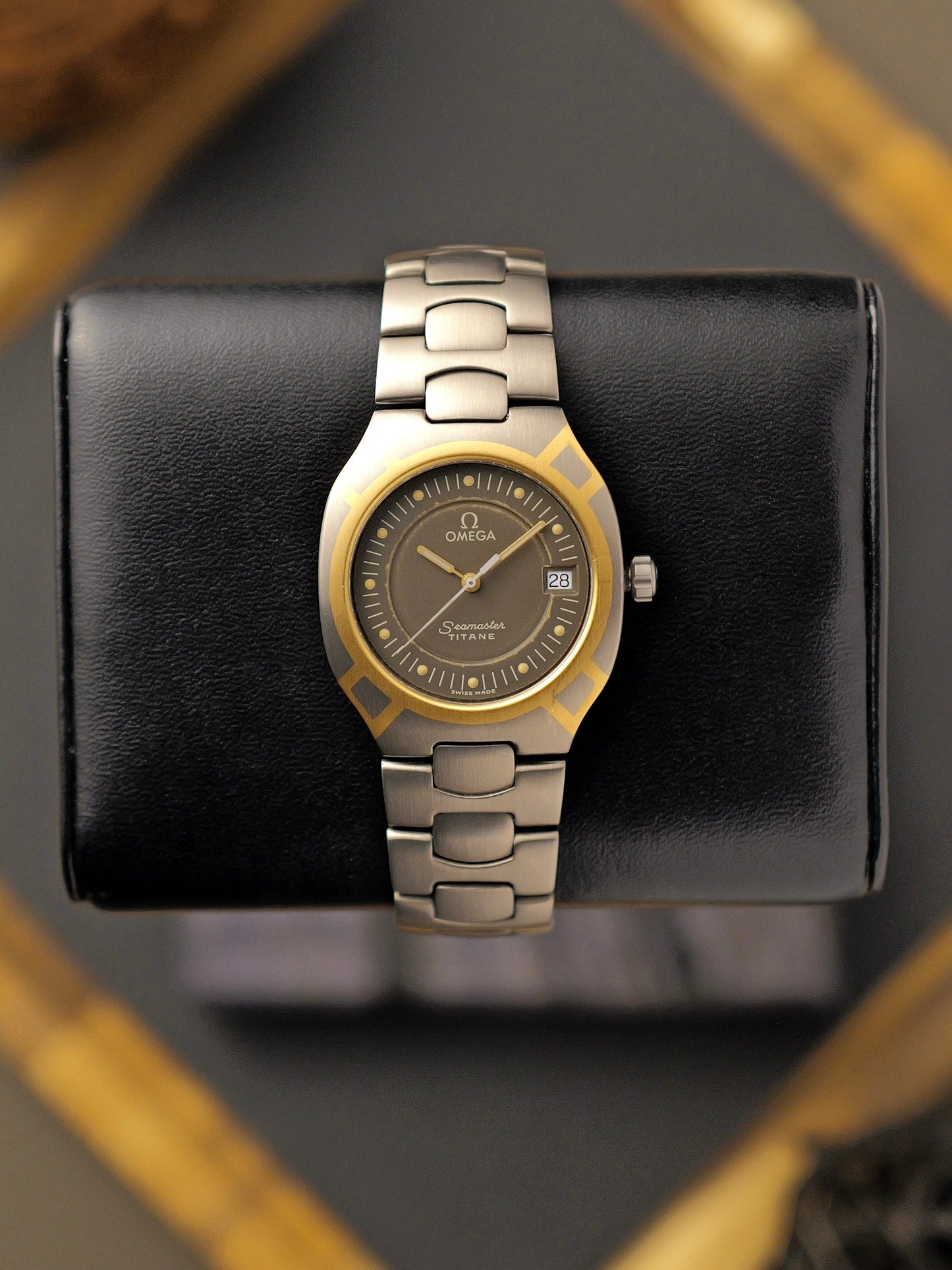 Omega Seamaster Polaris Ti + Gold w/ Service Box & Papers Ref. 396.1031 (circa 1980s)