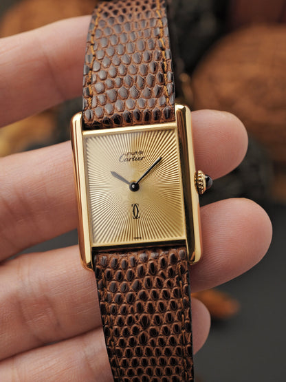 Cartier Must de Cartier Tank “Discor” Vermeil LM FULL SET (circa 1981)