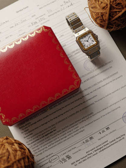 Cartier Santos Carrée Two Tone w/Box and Service Papers Ref. 2961 (circa 1981)