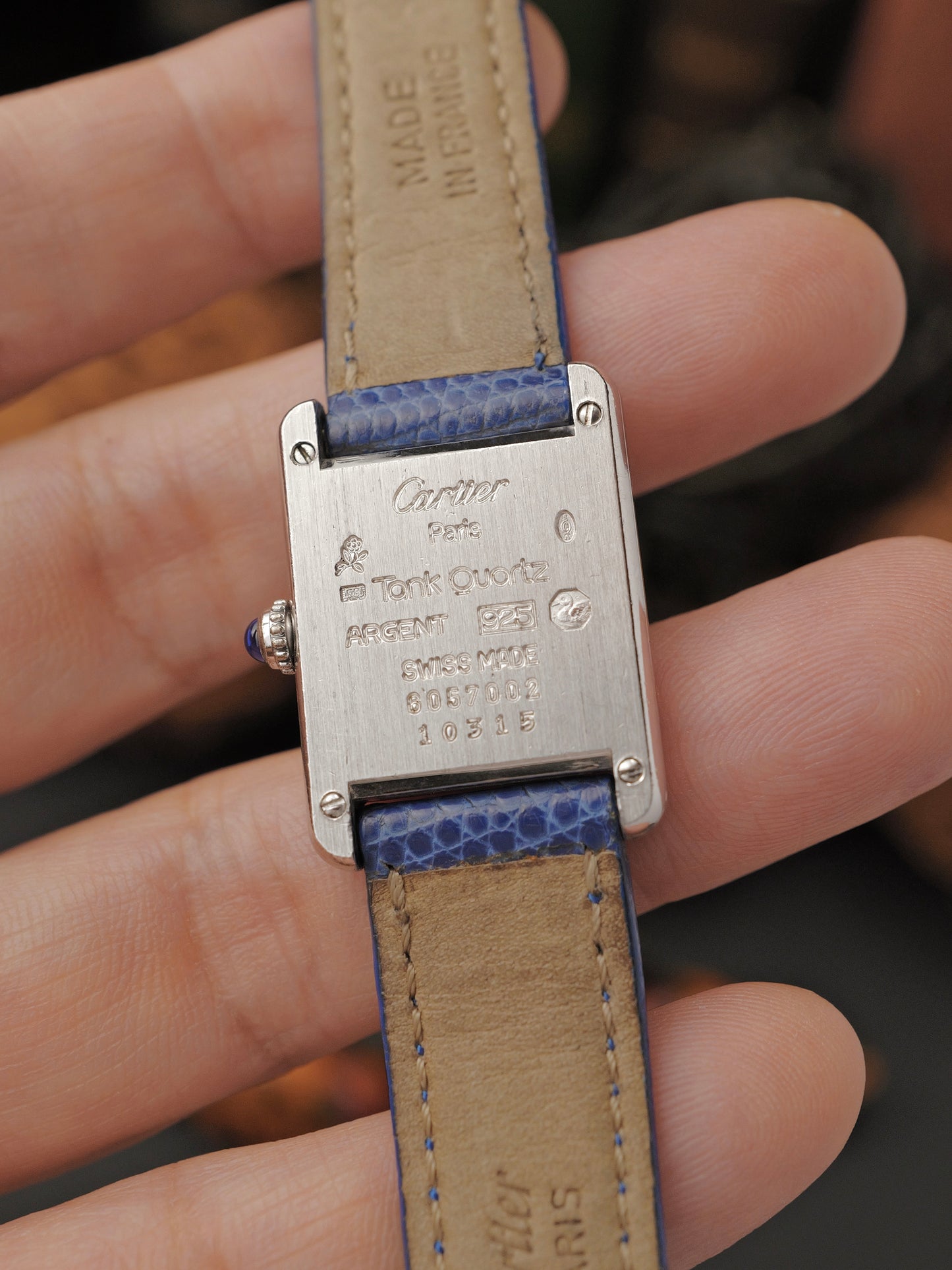 Cartier Must de Cartier Tank Sterling Silver “Blue Roman” SM Ref. 57002 (circa early 1990s)
