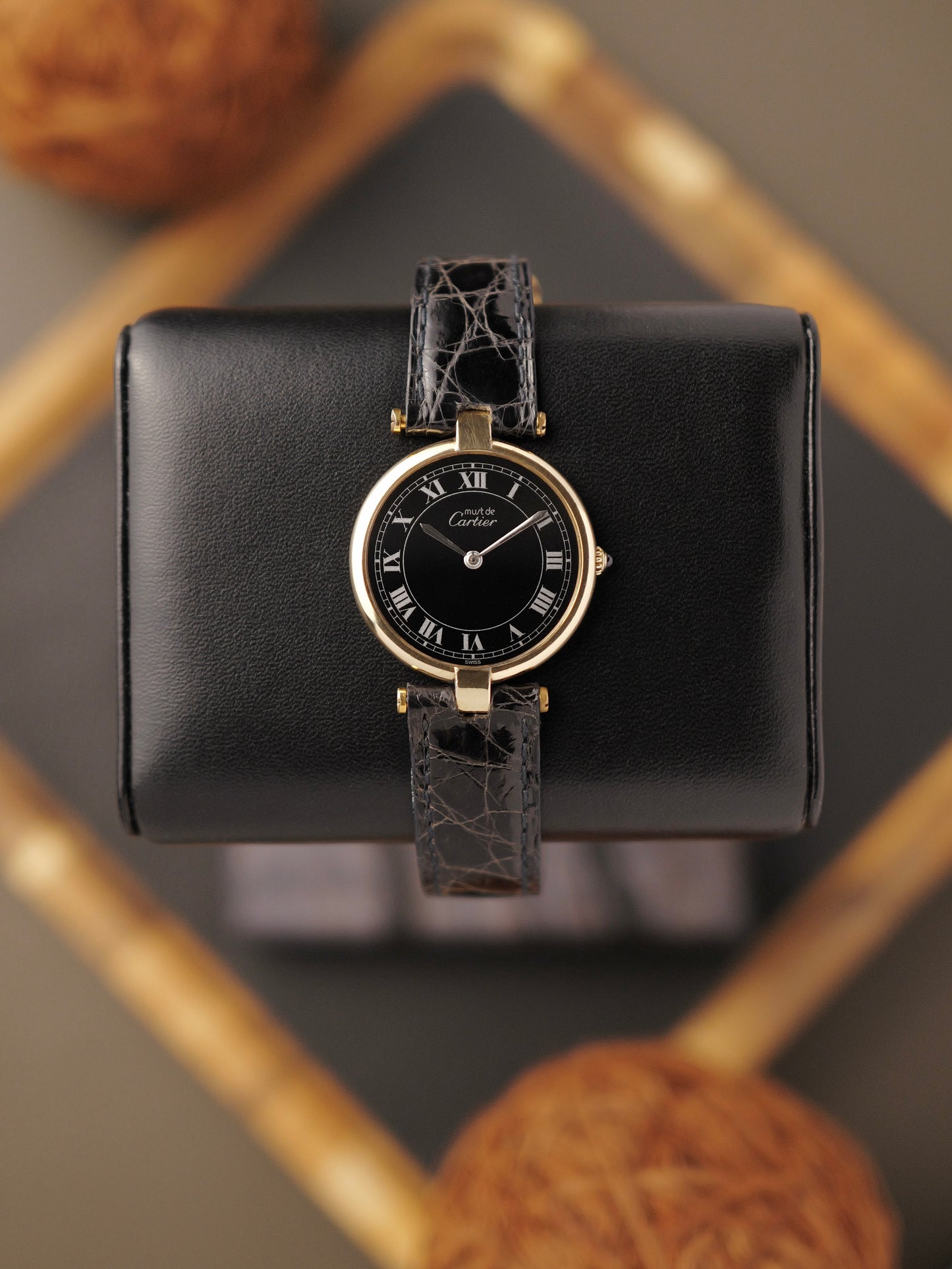 Cartier Vendôme Vermeil “Tuxedo Dial” LM Ref. 590003 (circa 1990s)