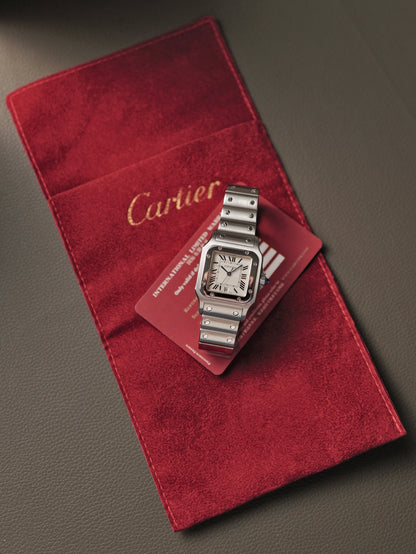Cartier Santos Galbee Full Steel LM Ref. 1564 w/ Card & Pouch (circa 2002)