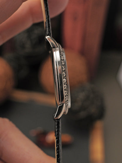 Jaeger-LeCoultre “Silver Oval Ribbon Bezel” Large 925 Sterling Silver Ref. 9035 (circa 1970s)