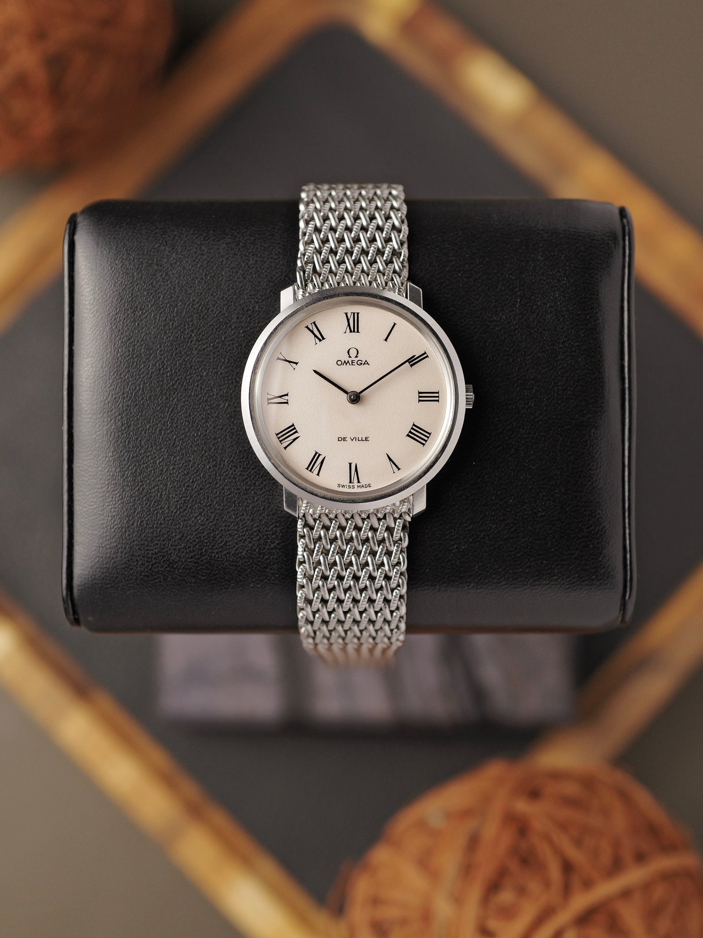 Omega De Ville “Eggshell Roman” Dial w/ Woven Bracelet Ref. 111.077 (circa 1970)