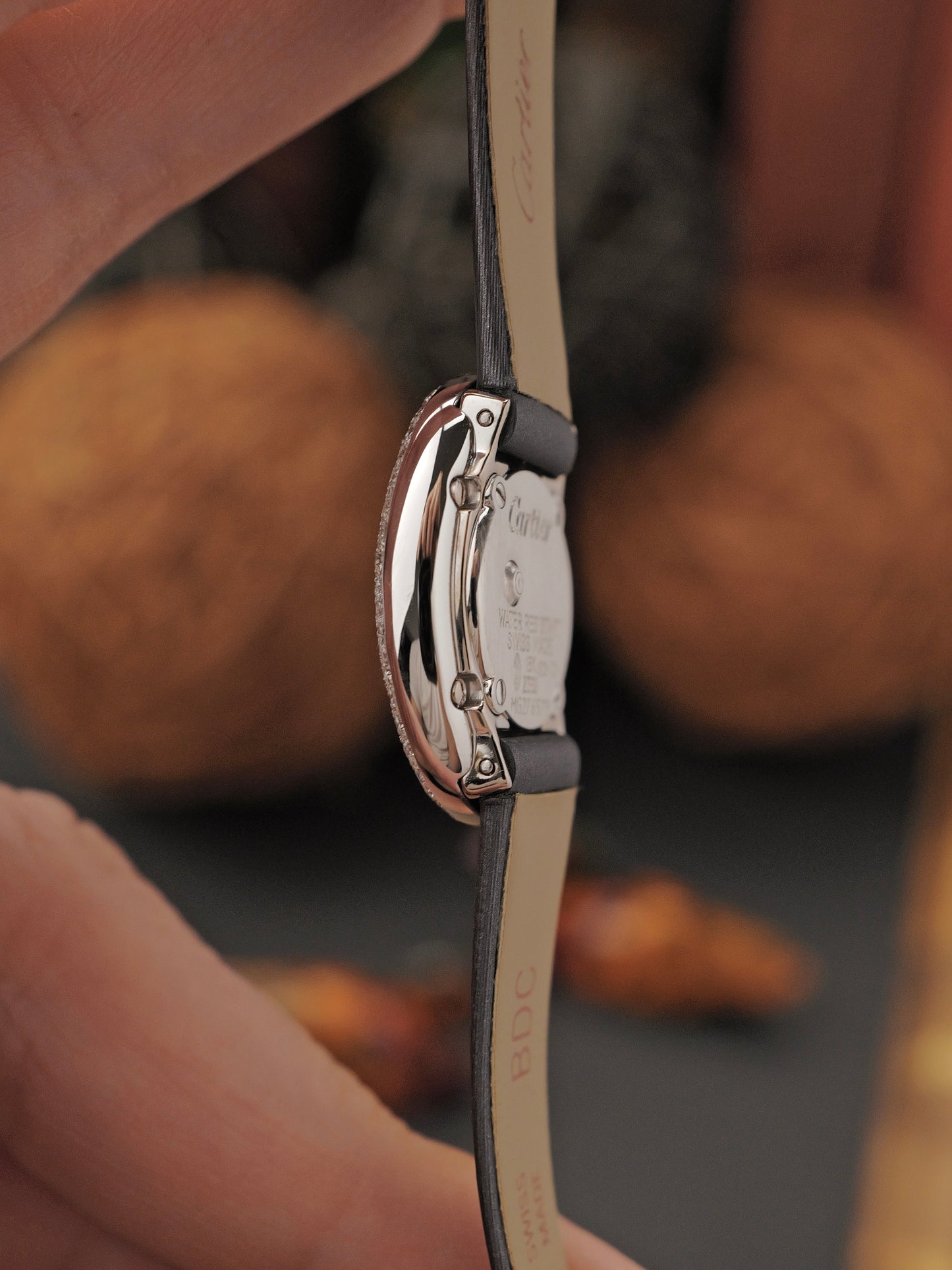 Cartier Baignoire Mini 18K White Gold Le Mirais Diamonds w/ Box & Gemsetting Papers Ref. 2369 (circa 1990s)