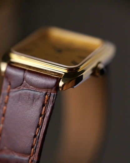 Omega De Ville “Cushion Square” Brushed Golden Dial Ref. 511.0502 (circa 1977)