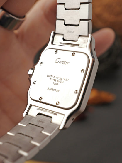 Cartier Santos Galbee Full Steel LM Ref. 1564 w/ Card & Pouch (circa 2002)