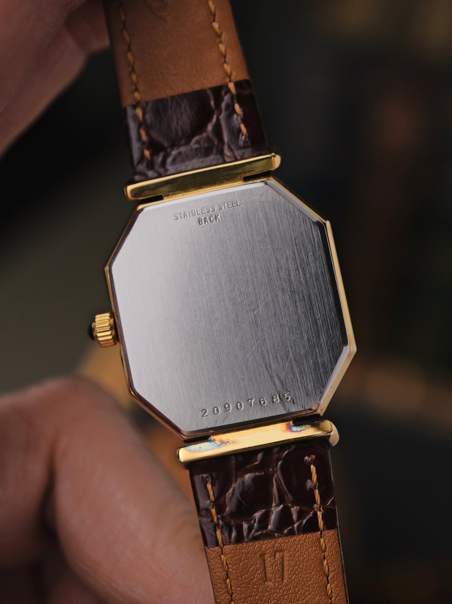 Longines “Octagon” Black Gilt Romans Ref. 3209 (circa 1980s)