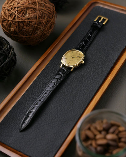 Omega De Ville “Ellipse” Brushed Golden Dial Travel Watch Ref. 191.0046 (circa 1980s)