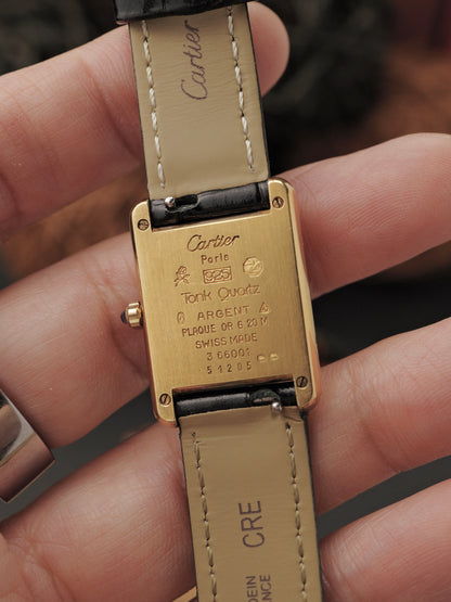 Cartier Must de Cartier Tank Vermeil “Lemon Roman” SM Ref. 366001 (circa 1970s)