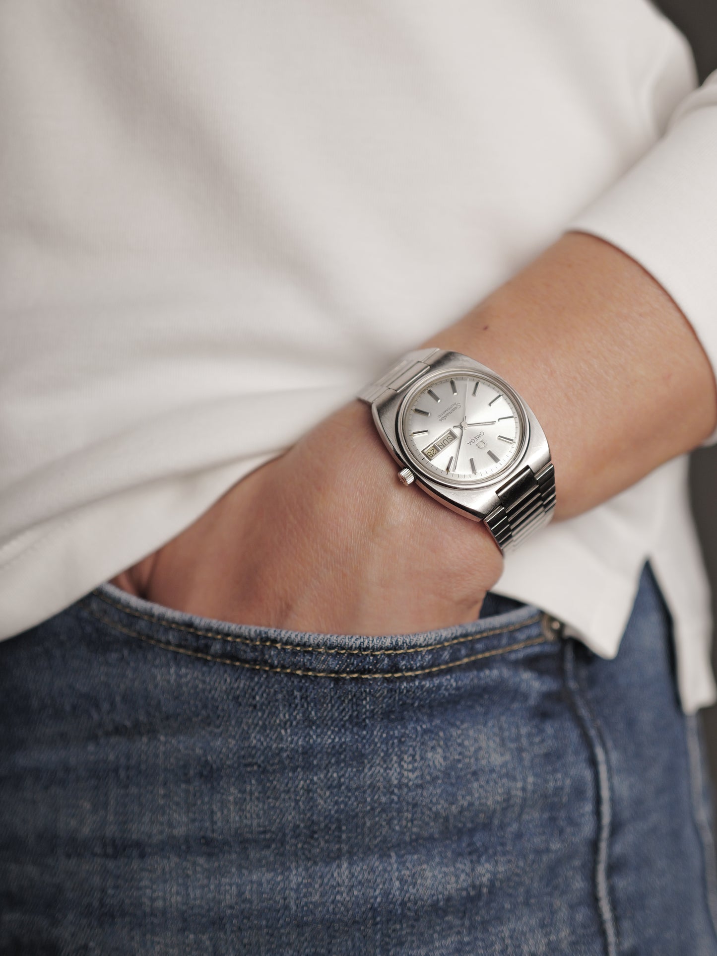 Omega Seamaster Automatic Day Date “Cushion TV Case” Ref. 366.0848/166.0216.2 (circa 1982)