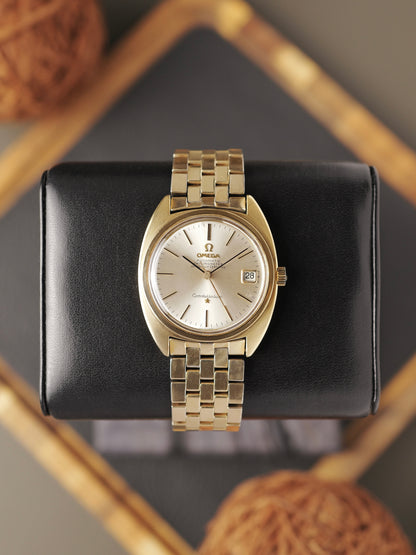 Omega Constellation C Gold-Capped Day-Date “Warm Silver Sunburst” Brick Bracelet Ref. 168.017 (circa 1966)