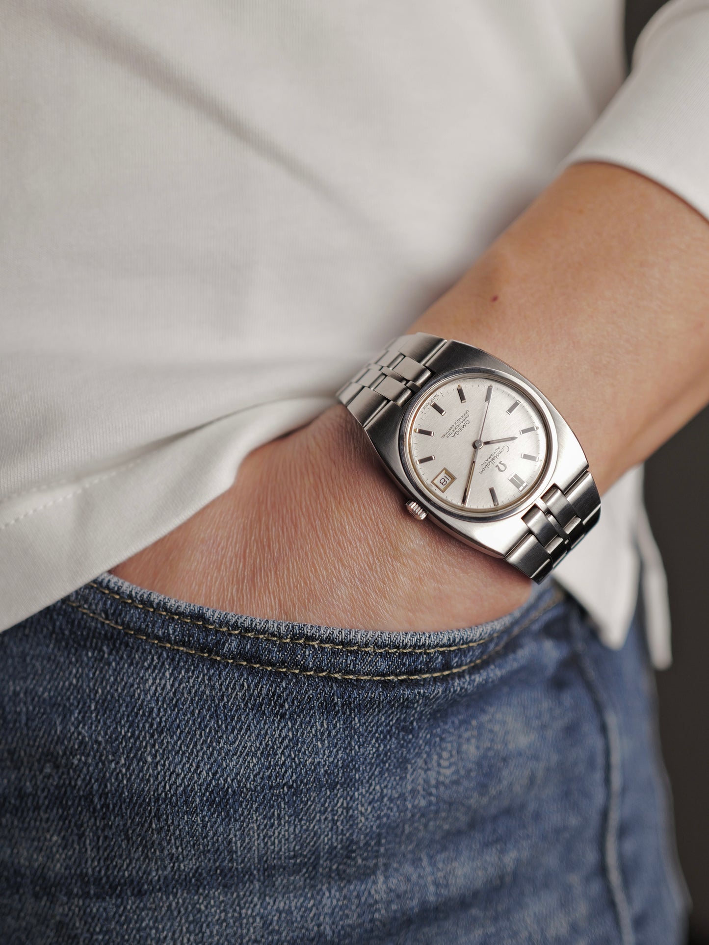 Omega Constellation Jumbo TV Cushion Integrated Bracelet Ref. 168.046/368.846 (circa 1969)
