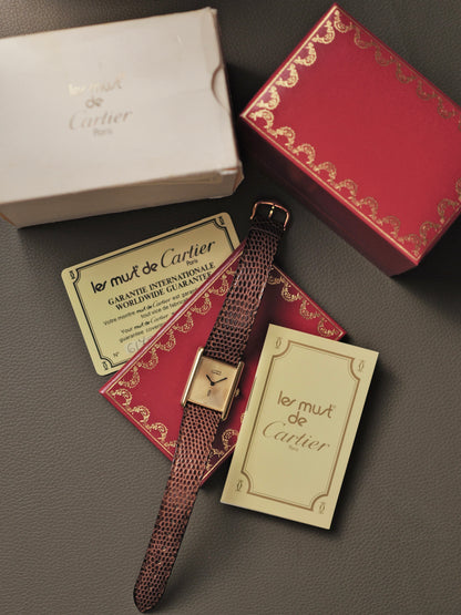 Cartier Must de Cartier Tank “Discor” Vermeil LM FULL SET (circa 1981)