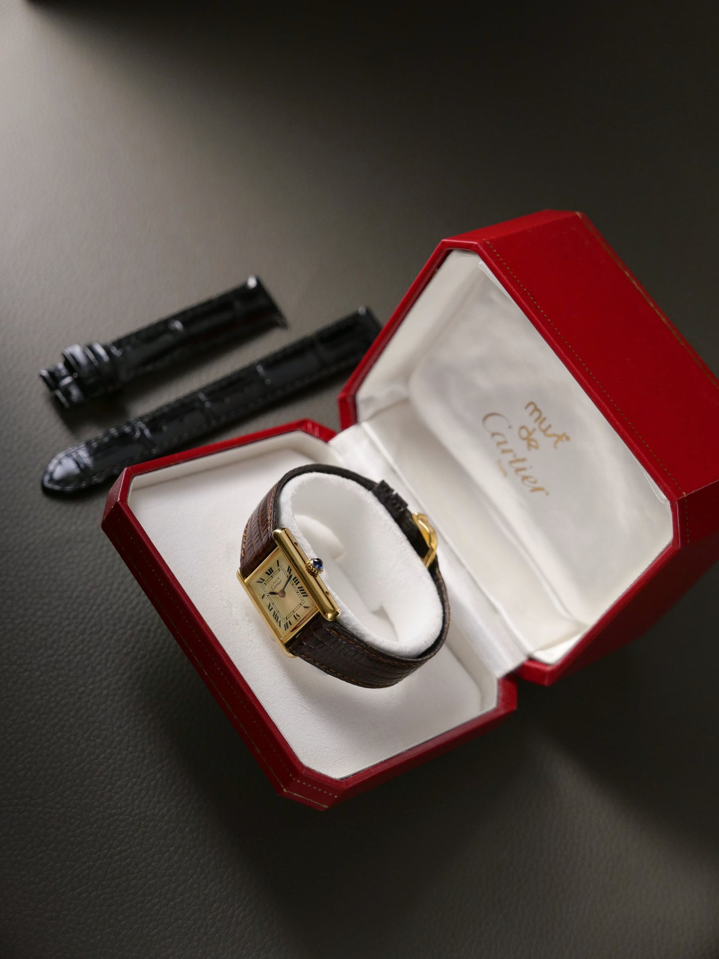 Cartier Must de Cartier Tank Vermeil “Lemon Roman” SM Manual w/ Box (circa 1970s)