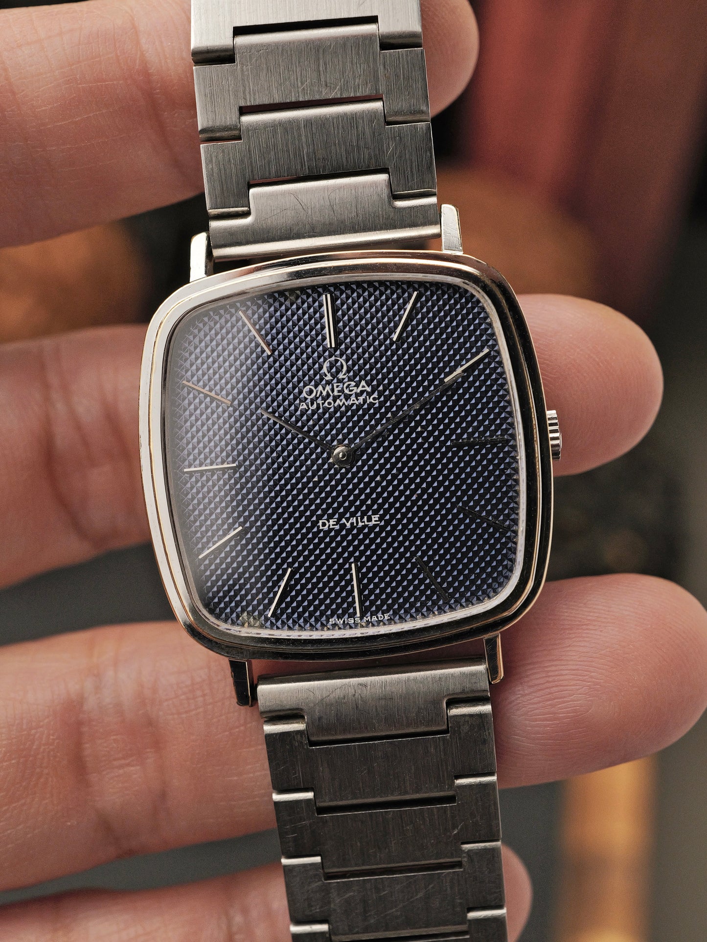 Omega De Ville “Squircle” Blue Clous de Paris Dial Ref. 151.0045 (circa 1972)
