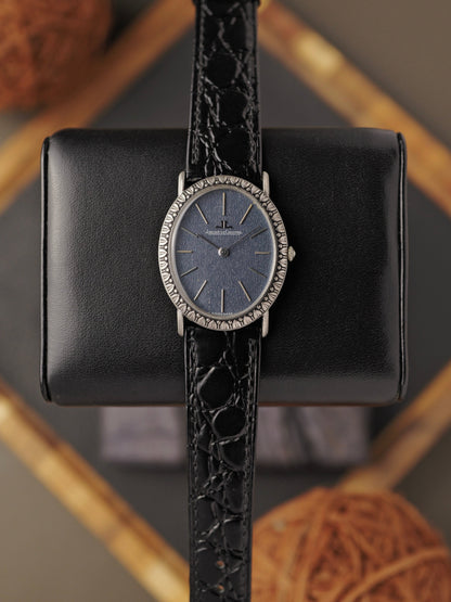 Jaeger-LeCoultre “Blue Oval Ribbon Bezel” Large 925 Sterling Silver Ref. 9035 (circa 1970s)