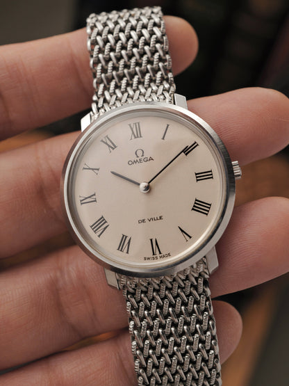 Omega De Ville “Eggshell Roman” Dial w/ Woven Bracelet Ref. 111.077 (circa 1970)