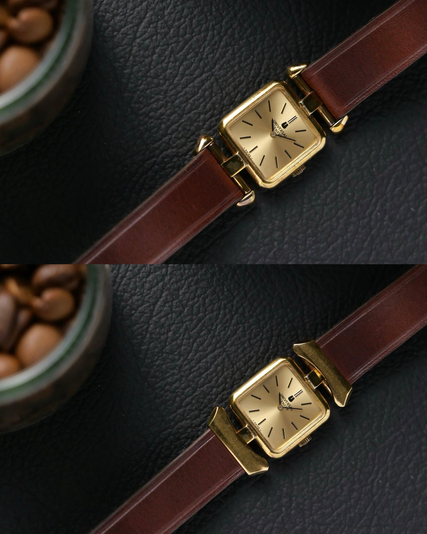 Universal Genève Square “Convertible Cornes de Vache Lugs” Ref. 511627 (Circa 1970s)