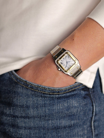 Cartier Santos Carrée Steel + 18K Solid Gold FULL SET Ref. 2961 (circa 1985)