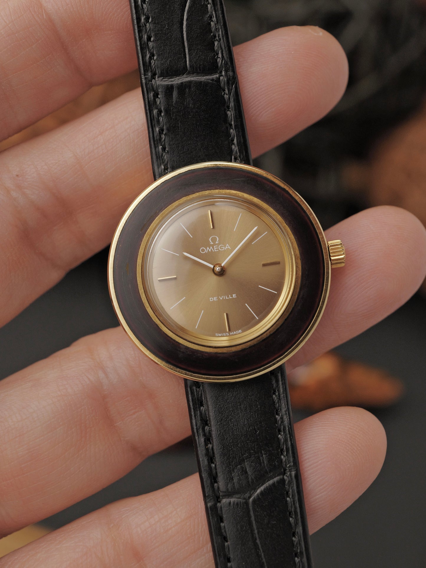 Omega De Ville “Disco Volante” Gold w/ Bakelite Bezel Ref. 515.0014 (circa early 1970s)